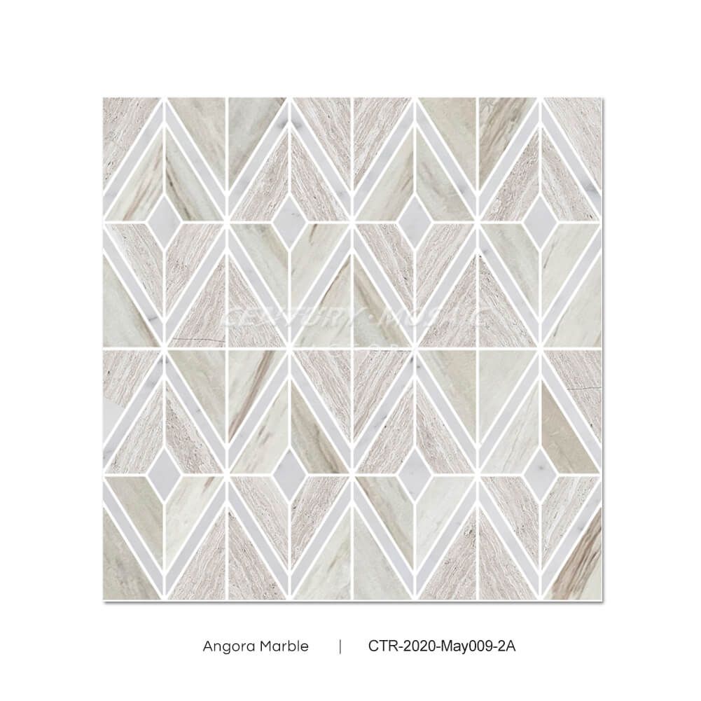 Angora Marble Beige Rhombus Polished Mosaic Wholesale – Centurymosaic