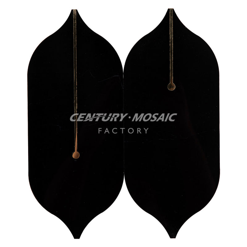 Senna Lustre Waterjet Marble Black Polished Mosaic Wholesale