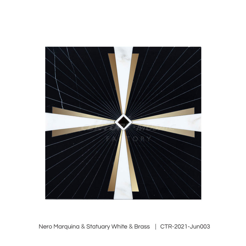 King of Glory Waterjet Marble Black Polished Mosaic Thailand Wholesale