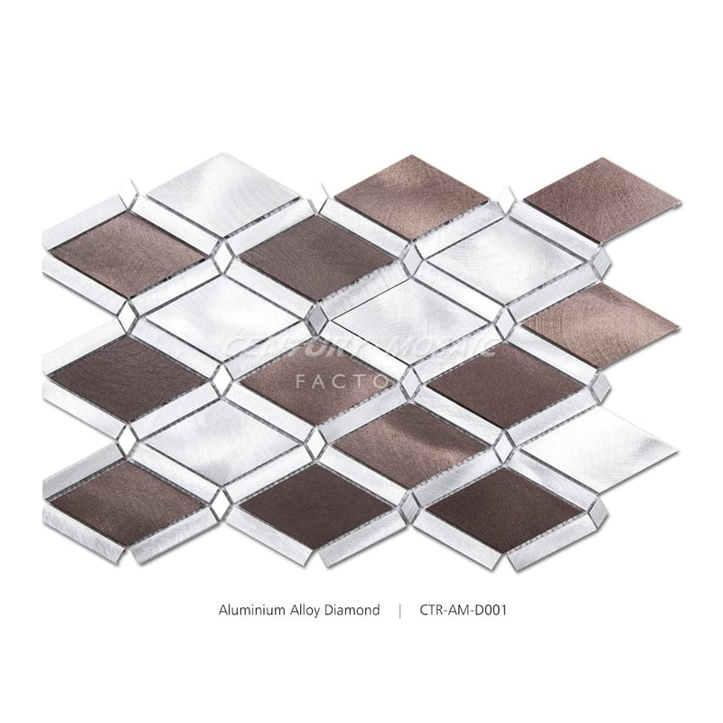 Diamond Aluminum Composite Panel Brown and Silver Polished Mosaic Wholesale