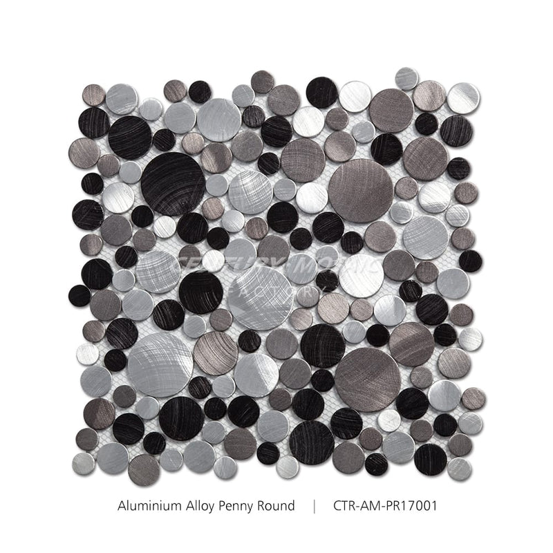 Brown Random Pennyround Aluminum Composite Panel Polished Mosaic Wholesale