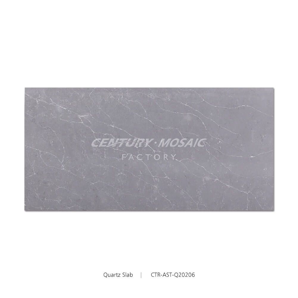 Pietra Grey Quartz Gray 10.49”x5.25” Polished Slab Wholesale
