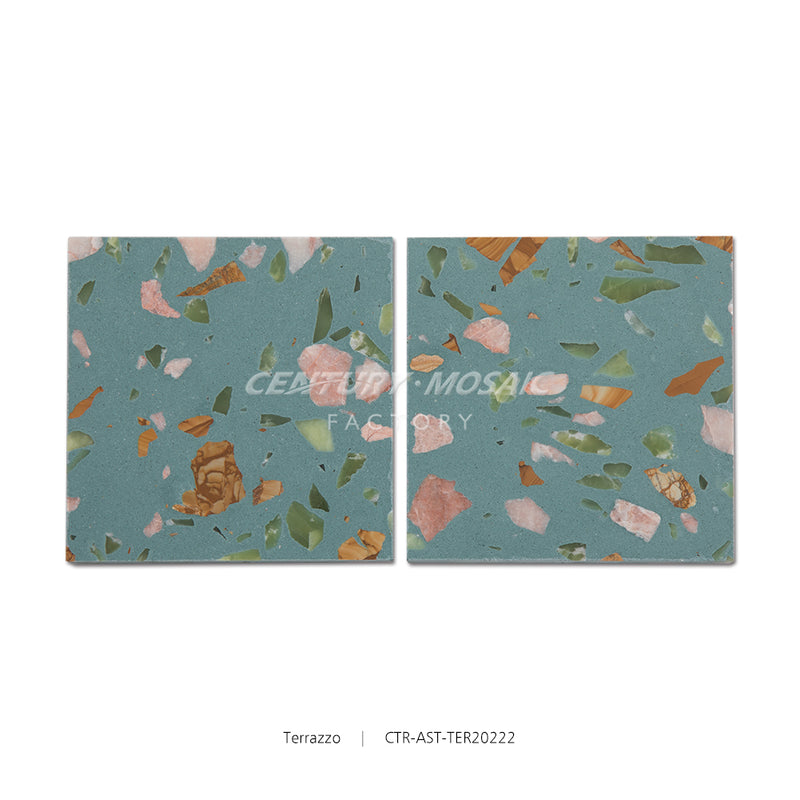 Terrazzo Green Polished Tile Wholesale