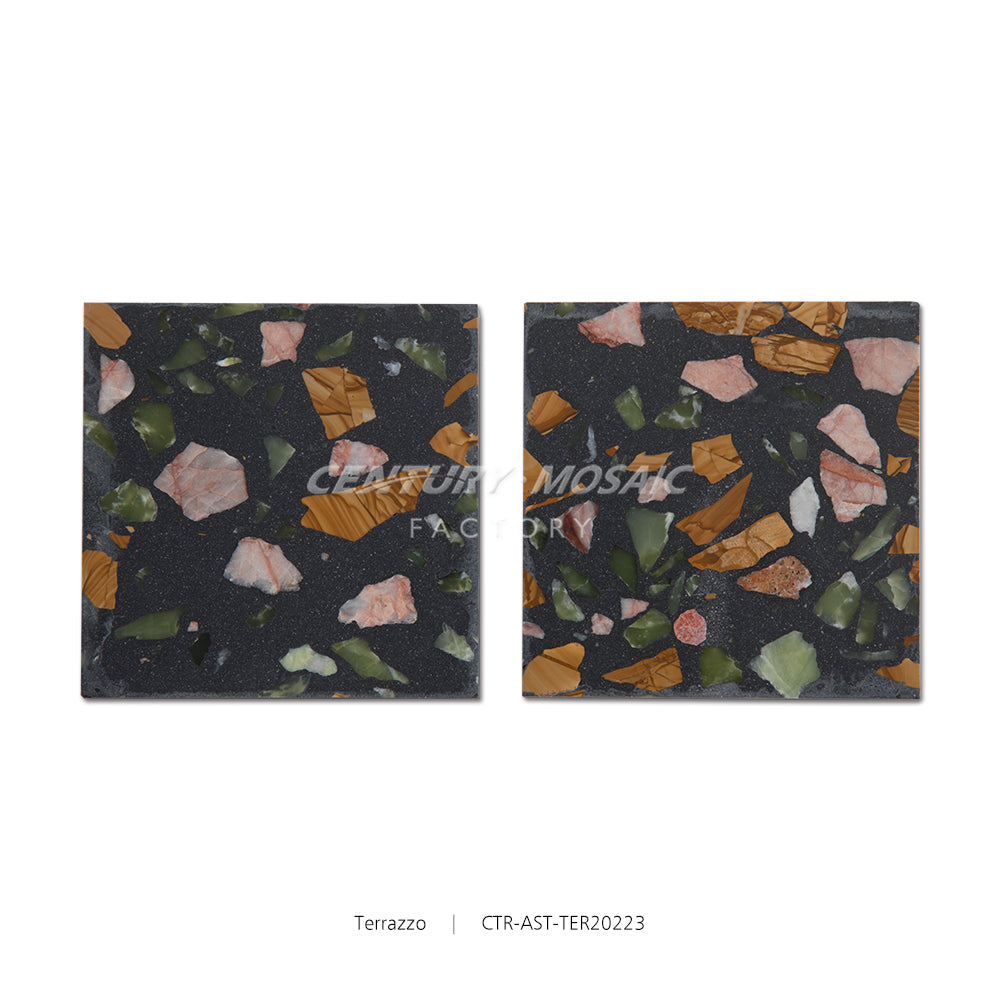 Terrazzo Black Polished Tile Wholesale
