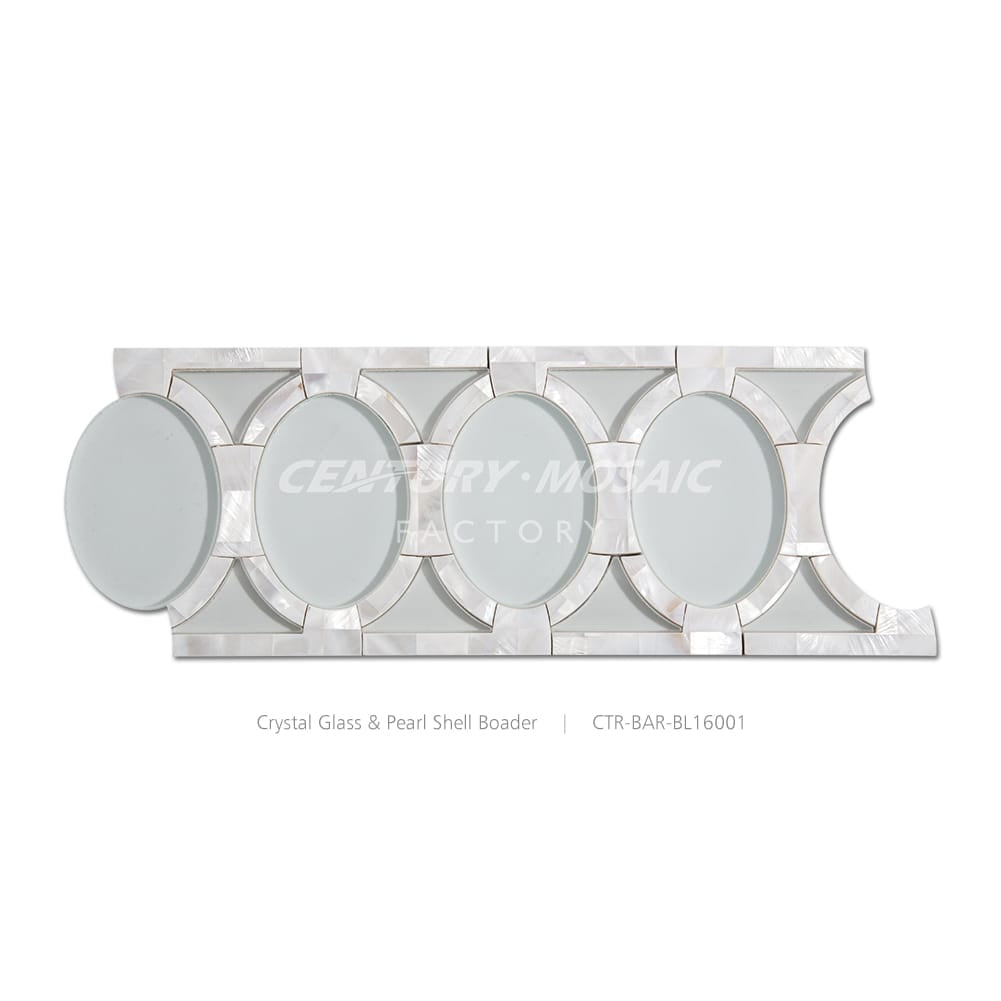 Glass and Pearl Shell White Polished Border Wholesale