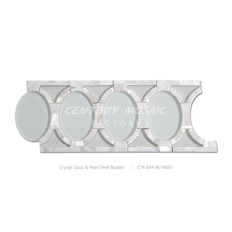 Glass and Pearl Shell White Polished Border Wholesale