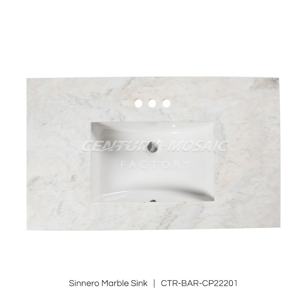 Sinnero White Marble Polished Countertop