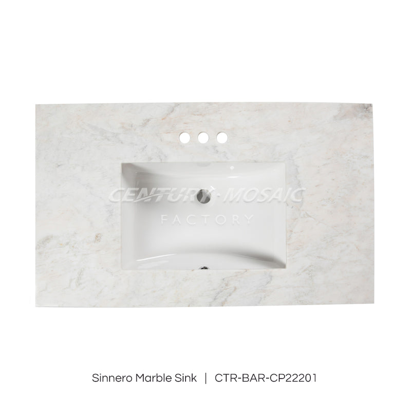 Sinnero White Marble Polished Countertop
