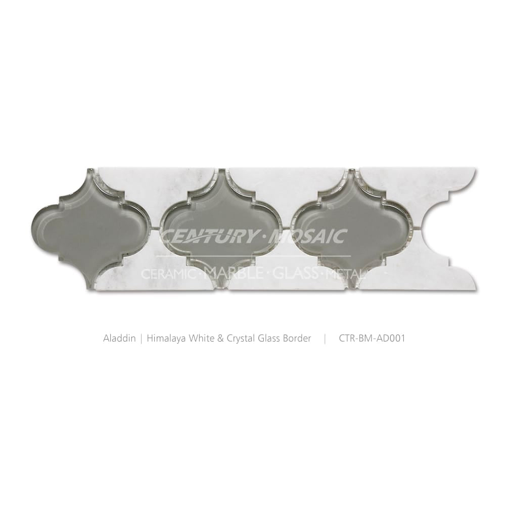 Himalaya White & Crystal Glass White Polished Border Wholesale