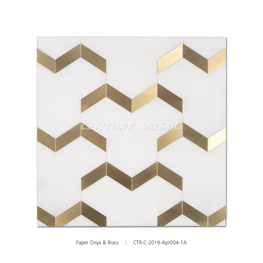 Winter in Summer Palace Waterjet Marble White Chevron Mosaic Wholesale