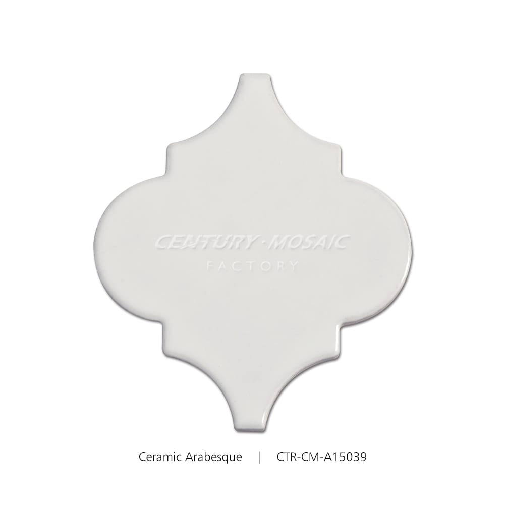 Ceramic White Arabesque Polished Tile Wholesale