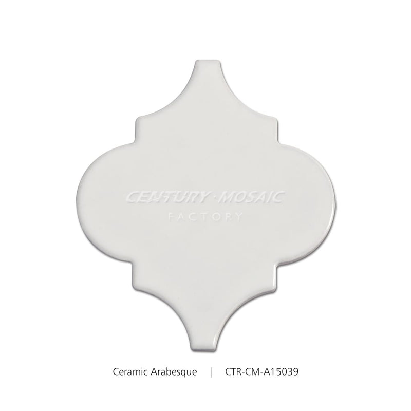 Ceramic White Arabesque Polished Tile Wholesale