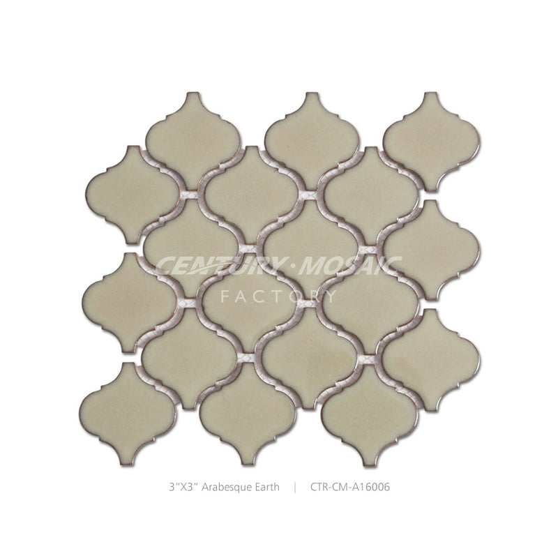 Ceramic 3”x3” Earth Arabesque Mosaic Matte Wholesale