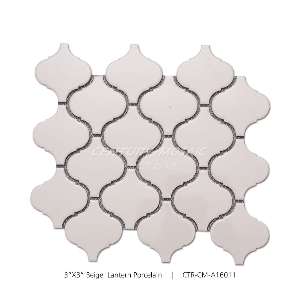 Ceramic Beige 3”x3” Arabesque Mosaic Matte Wholesale