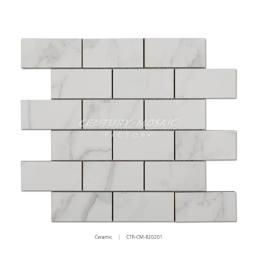 Ceramic Brick Mosaic White Matte Wholesale