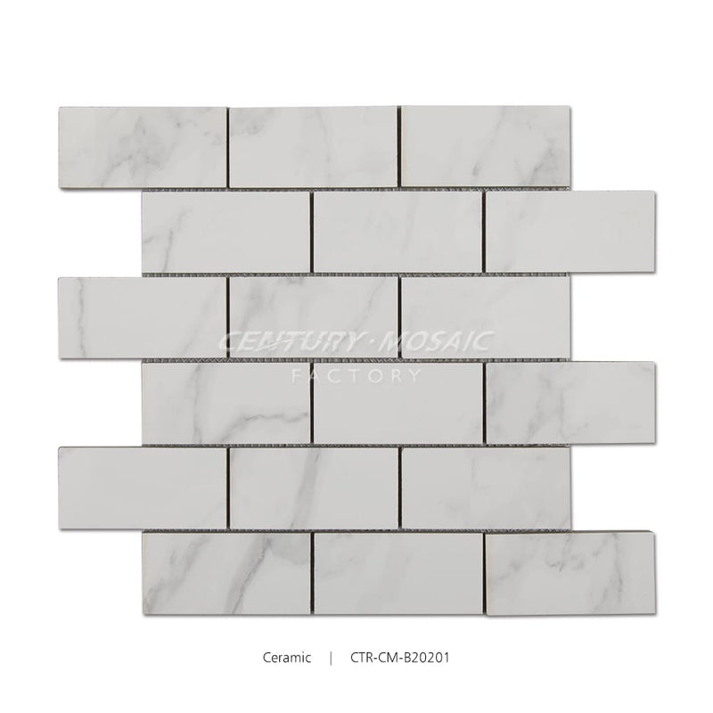 Ceramic Brick Mosaic White Matte Wholesale