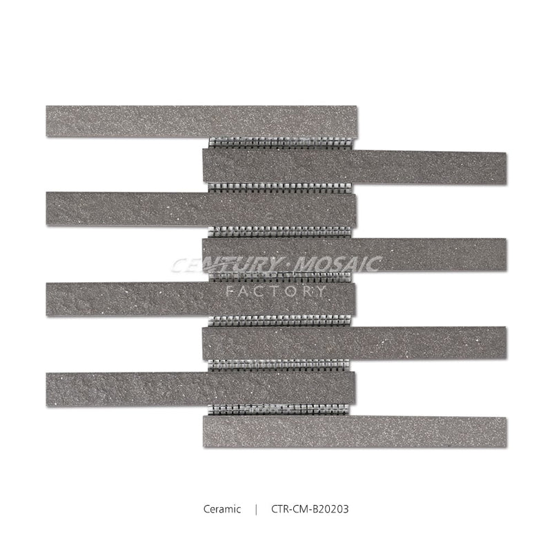 Ceramic Strip Mosaic White Matte Wholesale