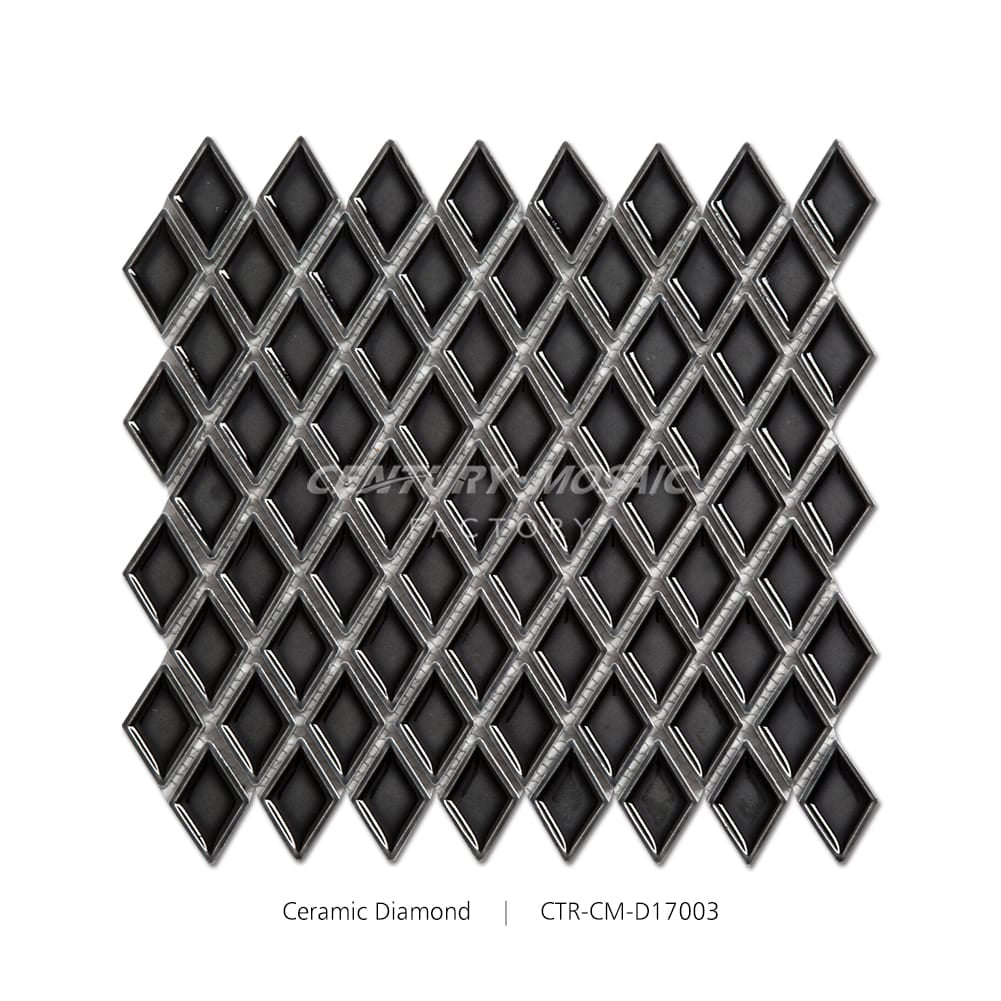Black Ceramic Diamond Mosaic Glossy Wholesale