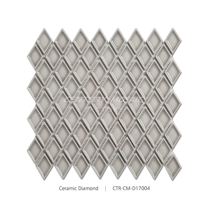 Gray Ceramic Diamond Mosaic Glossy Wholesale
