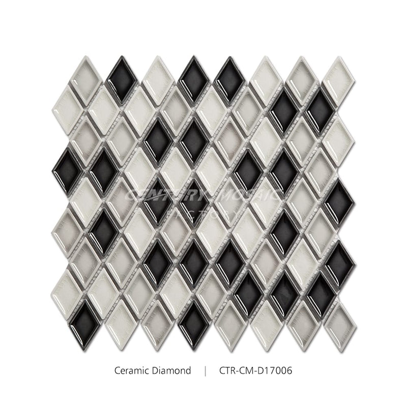 Black and White Ceramic Diamond Matte Wholesale