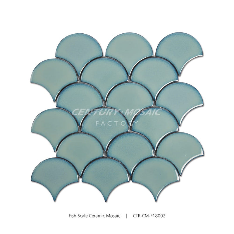 Fish Scale Green Ceramic Mosaic Matte Wholesale