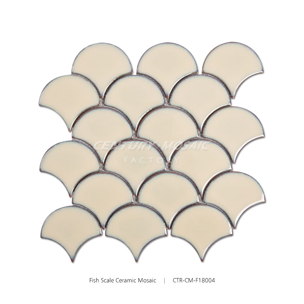 Fish Scale Yellow Ceramic Mosaic Matte Wholesale