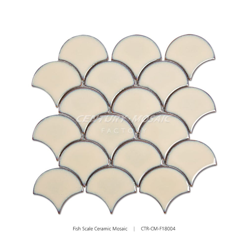 Fish Scale Yellow Ceramic Mosaic Matte Wholesale