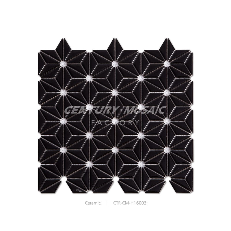 Black Ceramic Sunflower Mosaic Matte Wholesale