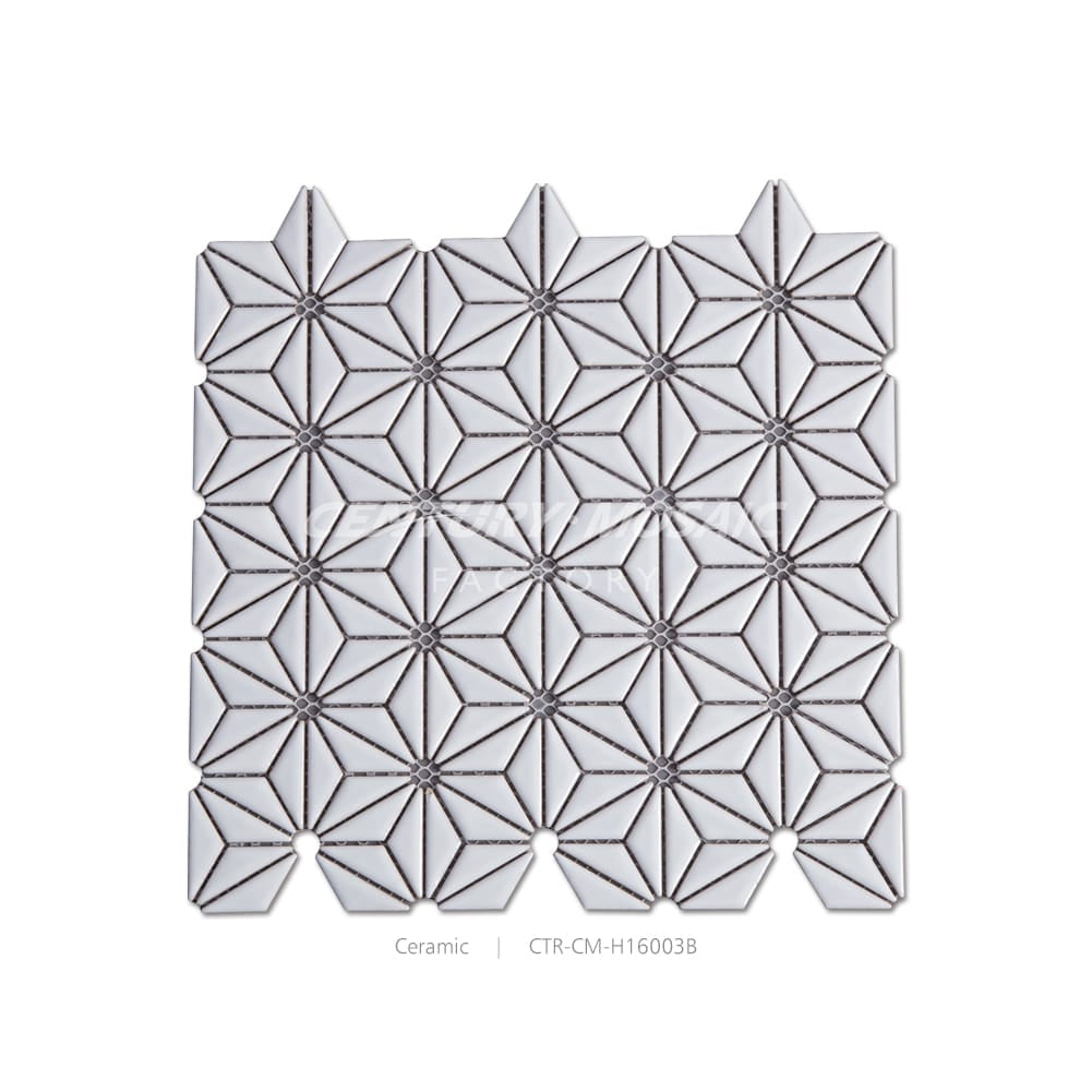 White Ceramic Sunflower Mosaic White Matte Wholesale