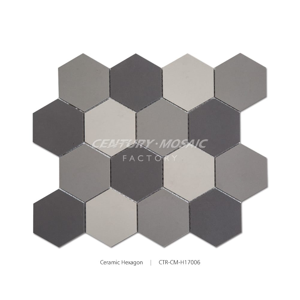 Gray Ceramic Hexagon Mosaic Matte Wholesale