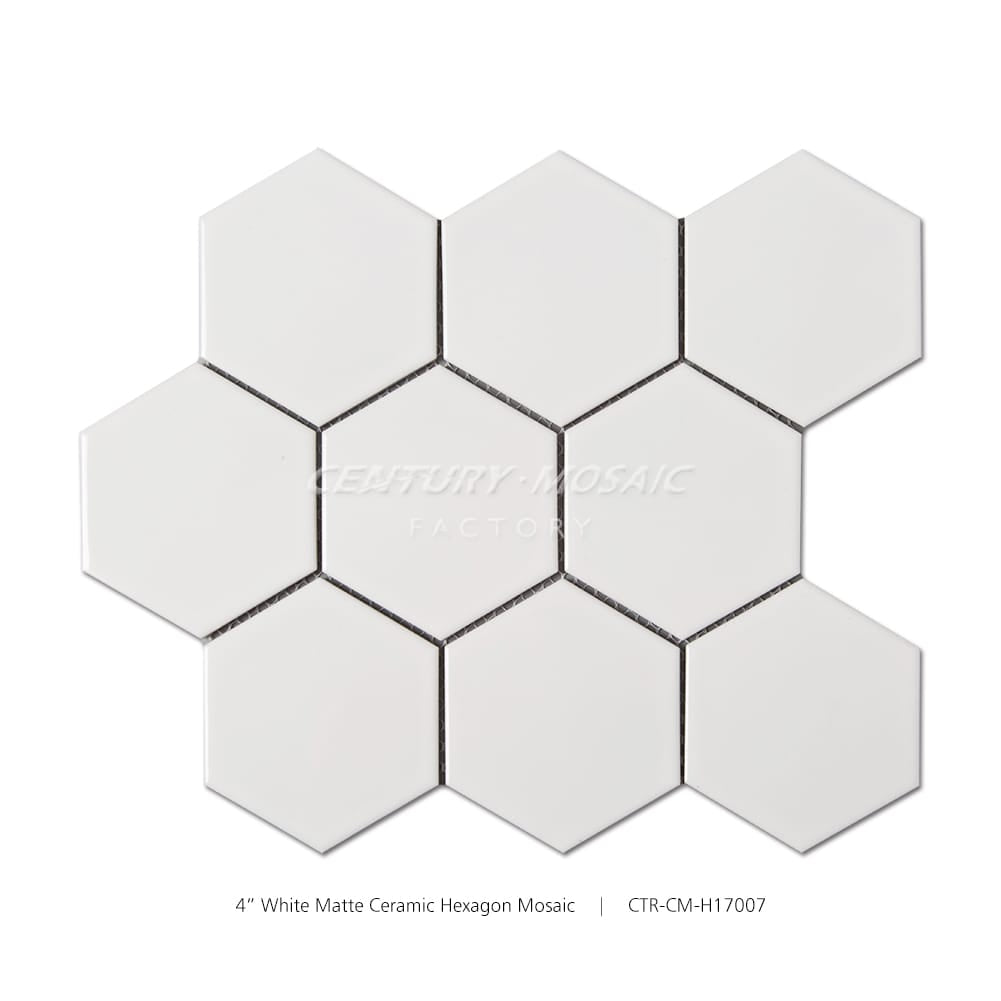 Ceramic Hexagon Mosaic White Matte Wholesale