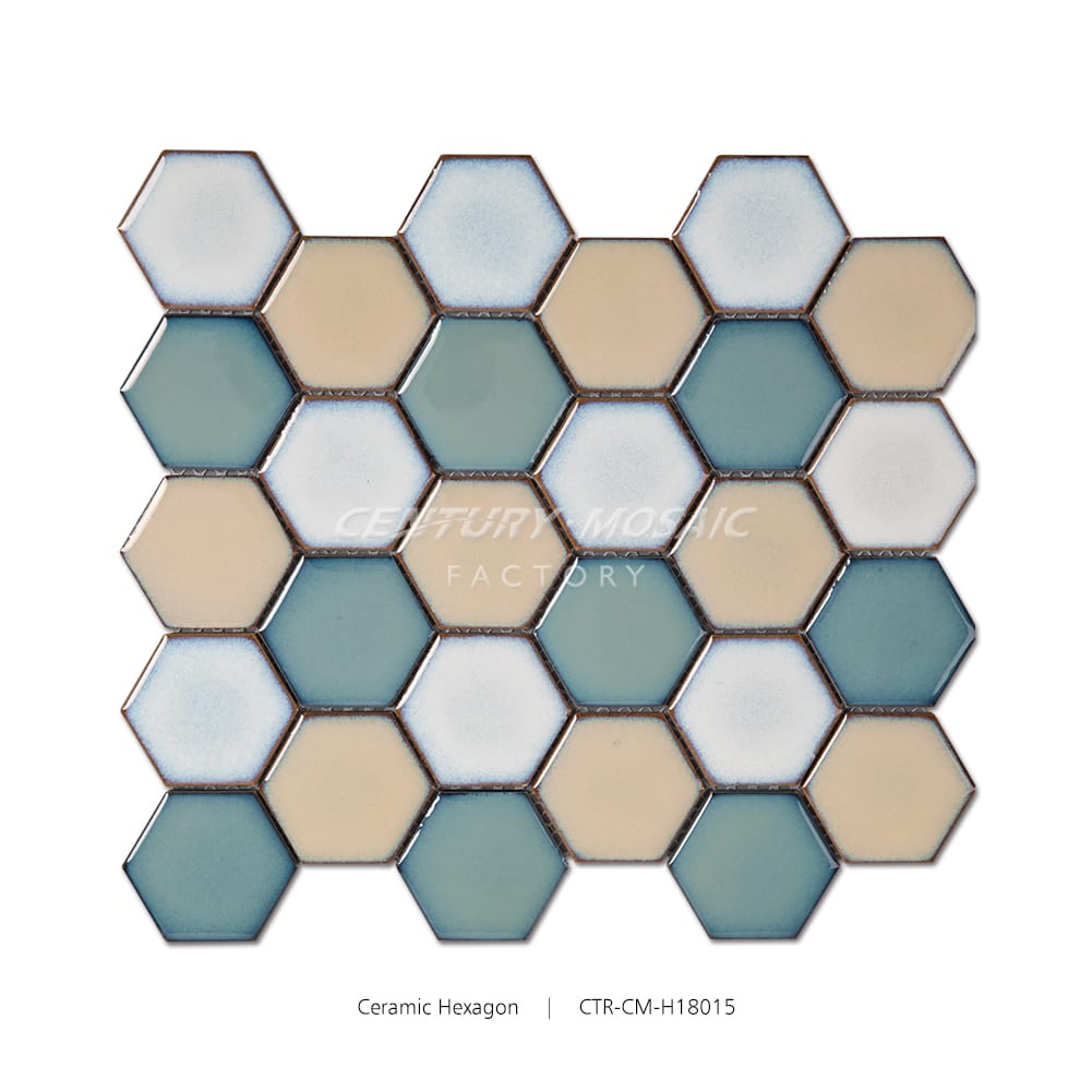Ceramic Mix Color Hexagon Mosaic Matte Wholesale