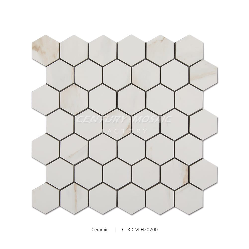 Ceramic Hexagon Mosaic White Matte Wholesale