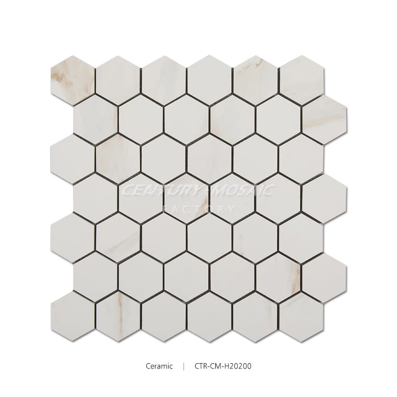 Ceramic Hexagon Mosaic White Matte Wholesale