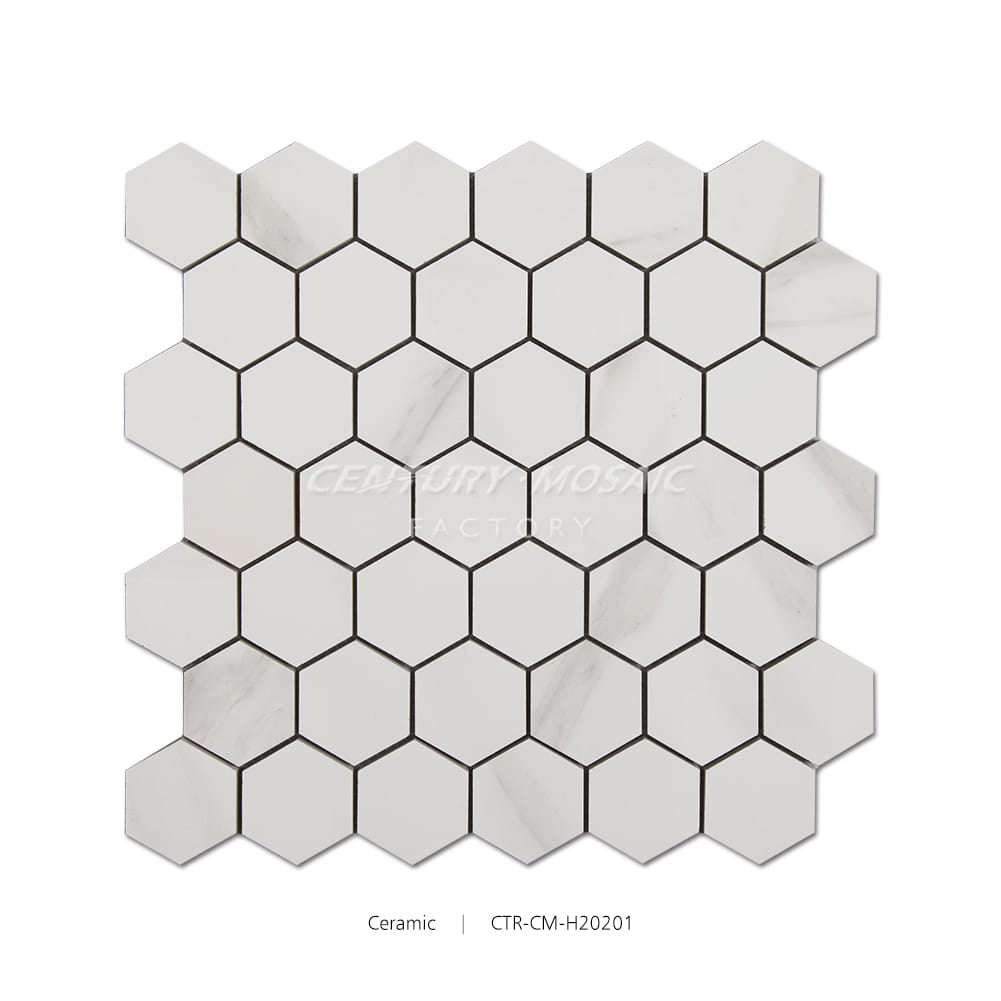 Ceramic Hexagon Mosaic White Matte Wholesale