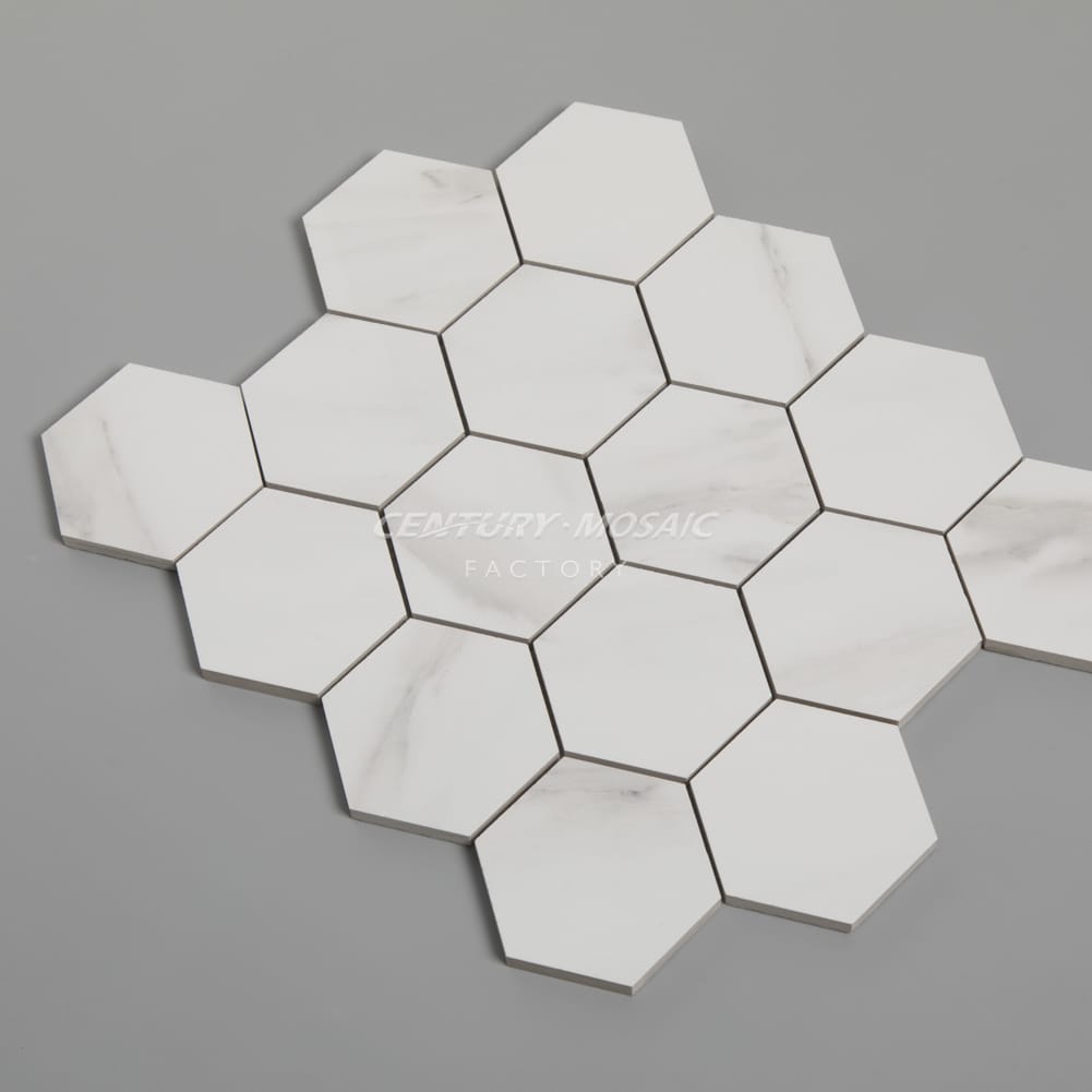 Ceramic 3‘’ Hexagon Mosaic White Matte Wholesale