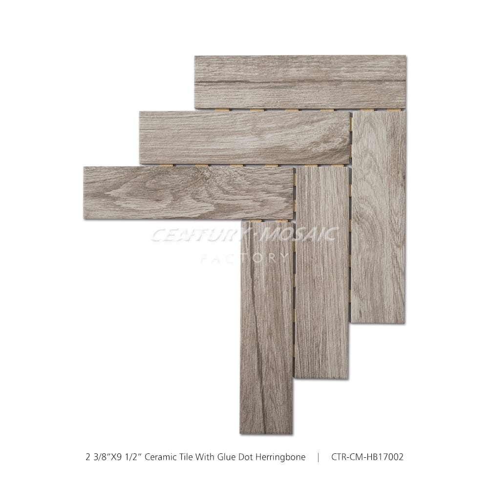 Ceramic Wood Herringbone 2 3/8″x 9 1/2″ Polished Mosaic Tile Wholesale