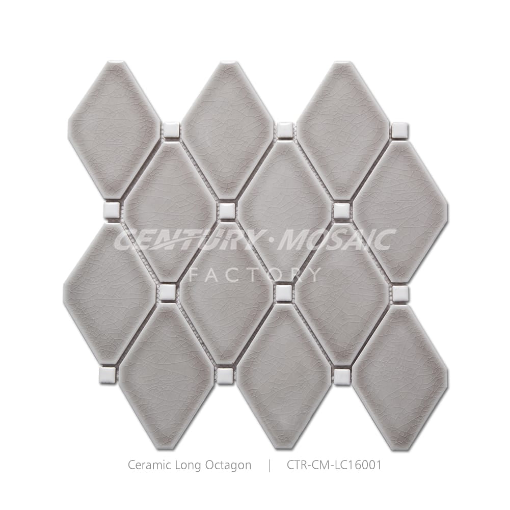 Ceramic Long Octagon Mosaic Beige Glossy Wholesale
