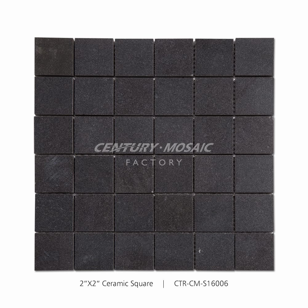 2'' Black Ceramic Square Shape Mosaic Matte Wholesale