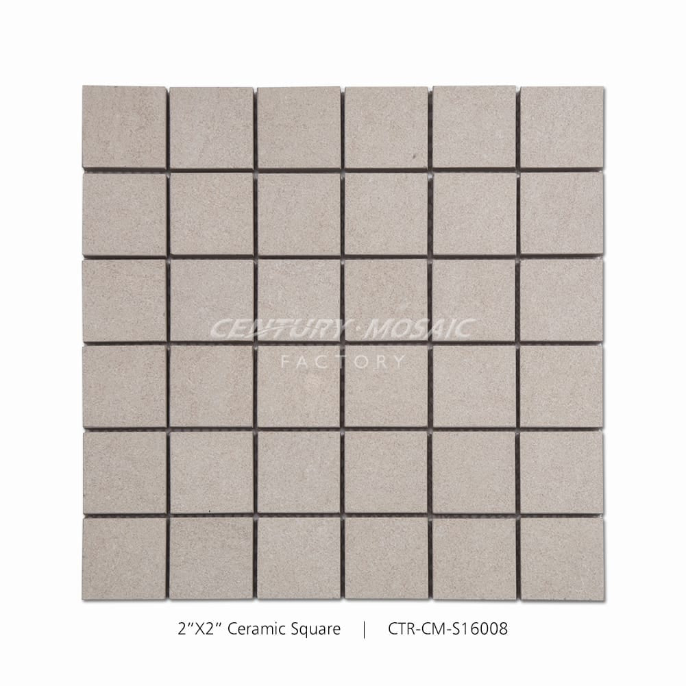 2'' Beige Ceramic Square Shape Mosaic Matte Wholesale