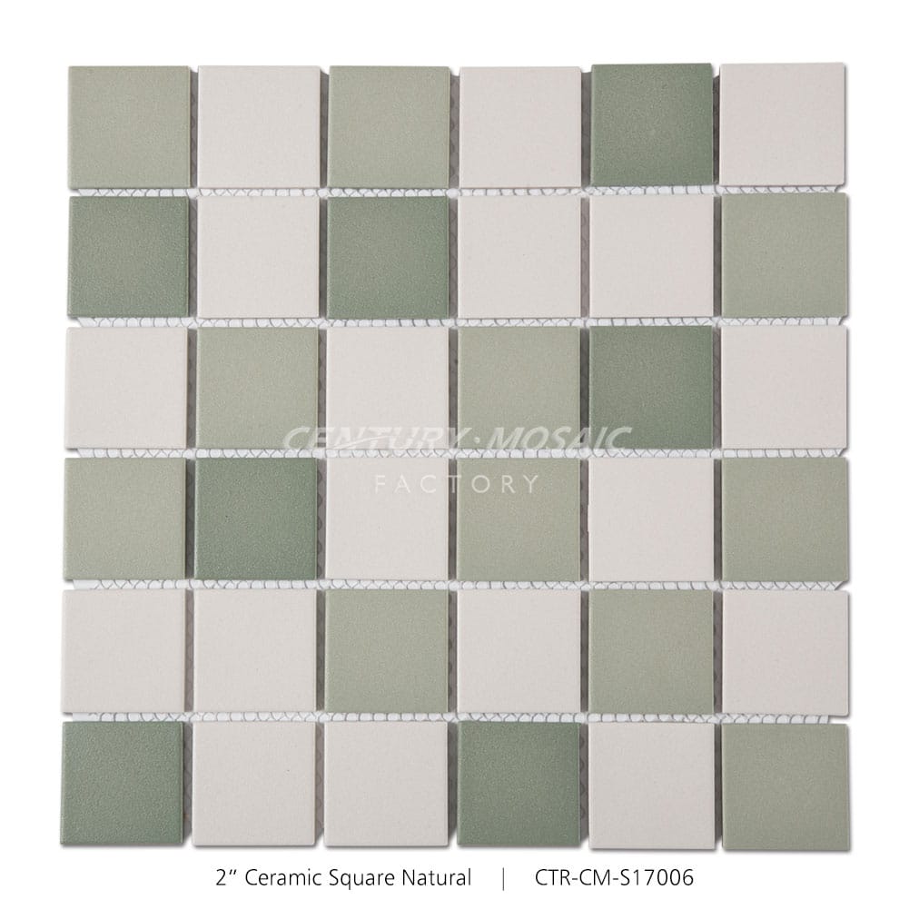 Mix Color Ceramic Square Shape Mosaic Green Matte Wholesale