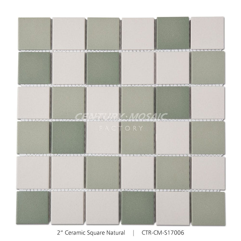 Mix Color Ceramic Square Shape Mosaic Green Matte Wholesale
