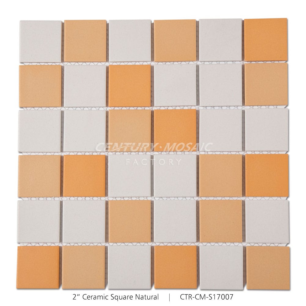 Mix Color Ceramic Square Shape Mosaic Orange Matte Wholesale