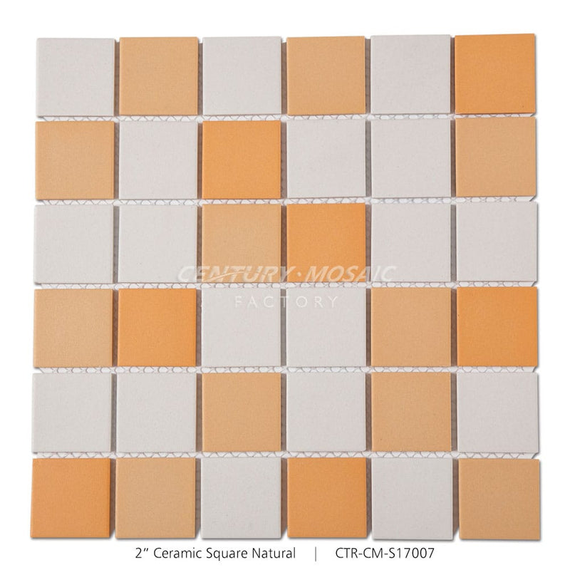 Mix Color Ceramic Square Shape Mosaic Orange Matte Wholesale