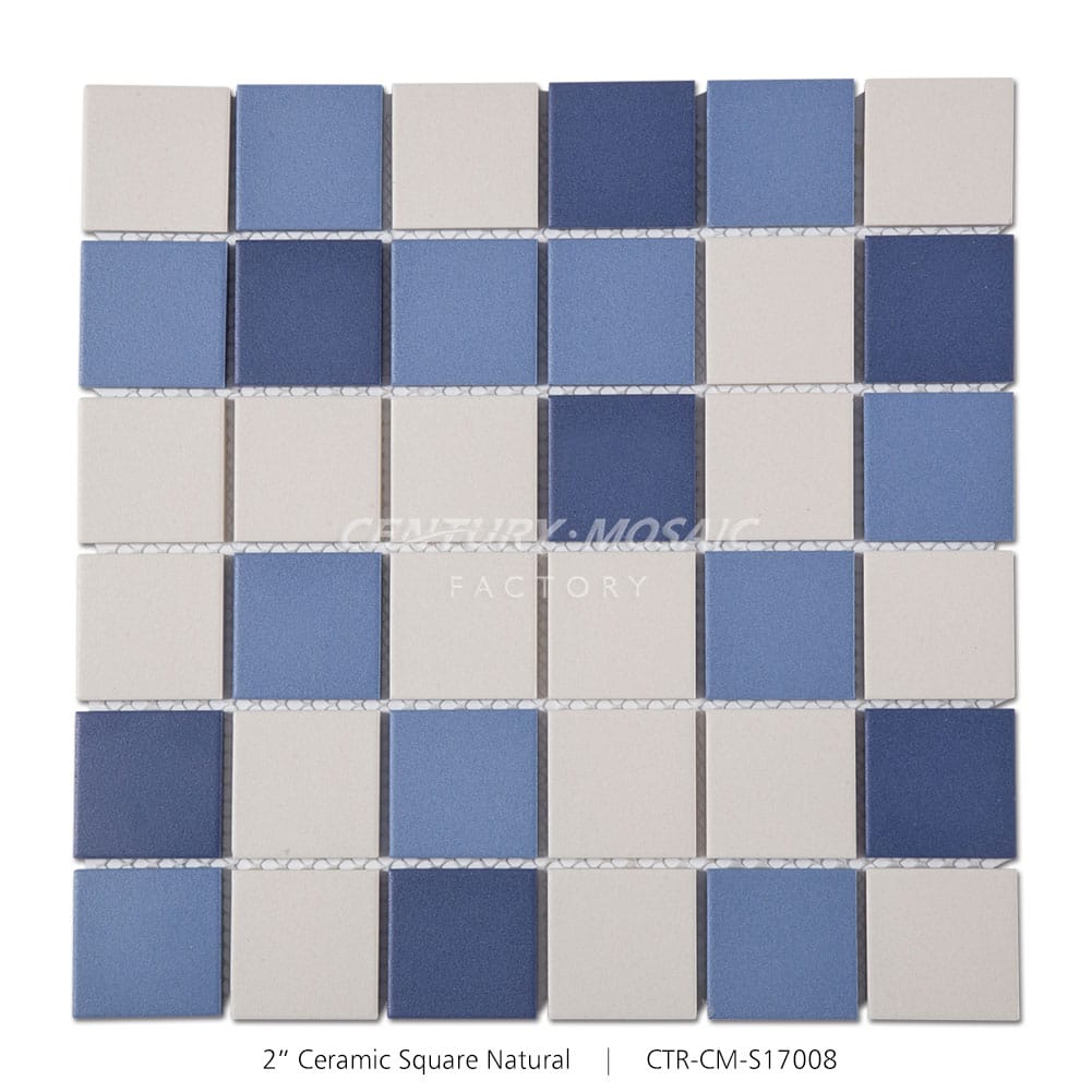 Mix Color Ceramic Square Shape Mosaic Blue Matte Wholesale