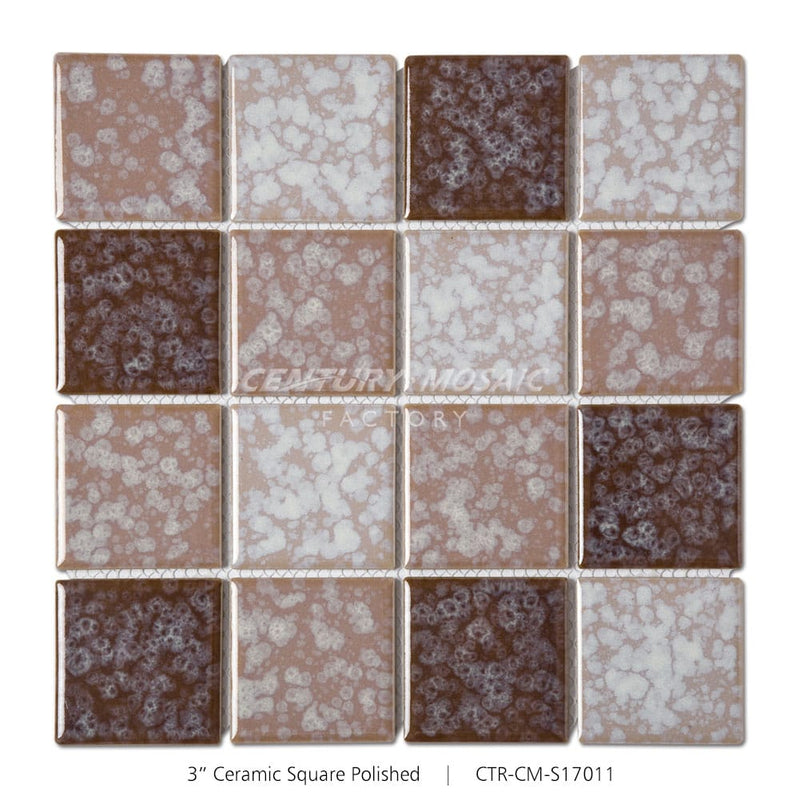 3‘’ Mix Color Ceramic Square Shape Mosaic Red Glossy Wholesale