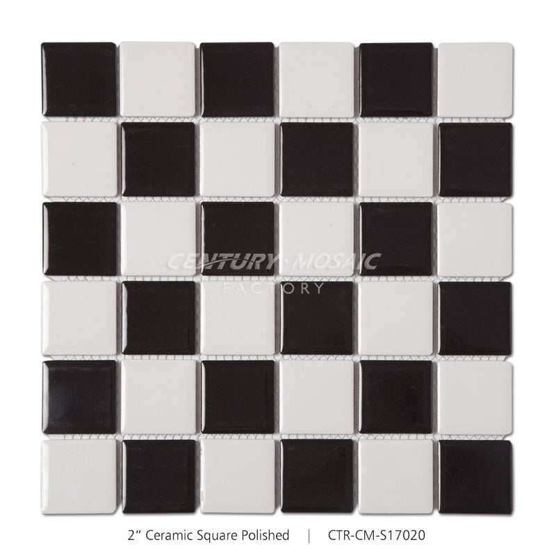 Ceramic Octagon Mosaic Black and White Matte Wholesale