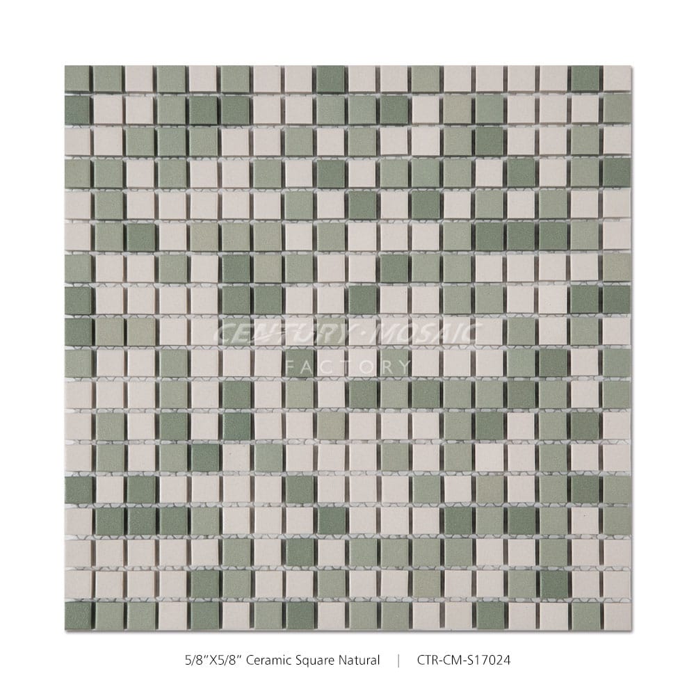 Ceramic Green 5/8” Square Mosaic Matte Wholesale