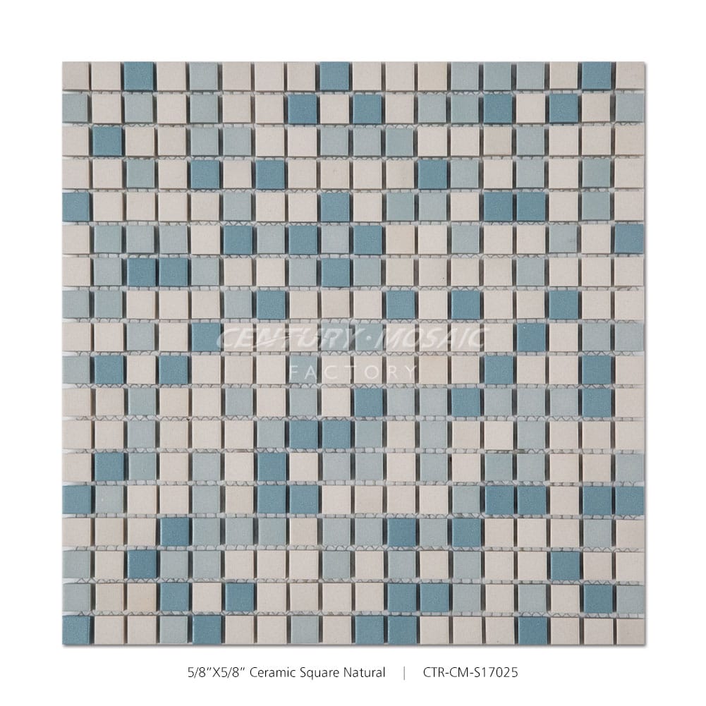 Ceramic Blue 5/8”Square Mosaic Matte Wholesale
