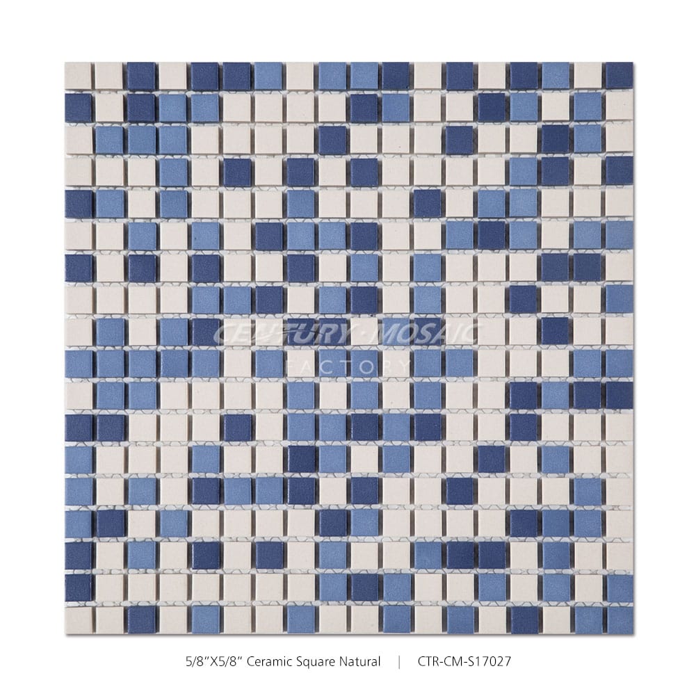 Ceramic Blue 5/8” Square Mosaic Matte Wholesale